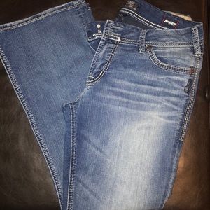 Silver denim jeans